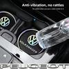 2Pcs Car Emblem Water Cup Pad Color Insulated Coasters Mat For VW Golf Tiguan T-Roc Polo Passat ID.4 T-Cross ID.3 Taigo ID.7 MK7 RJ4