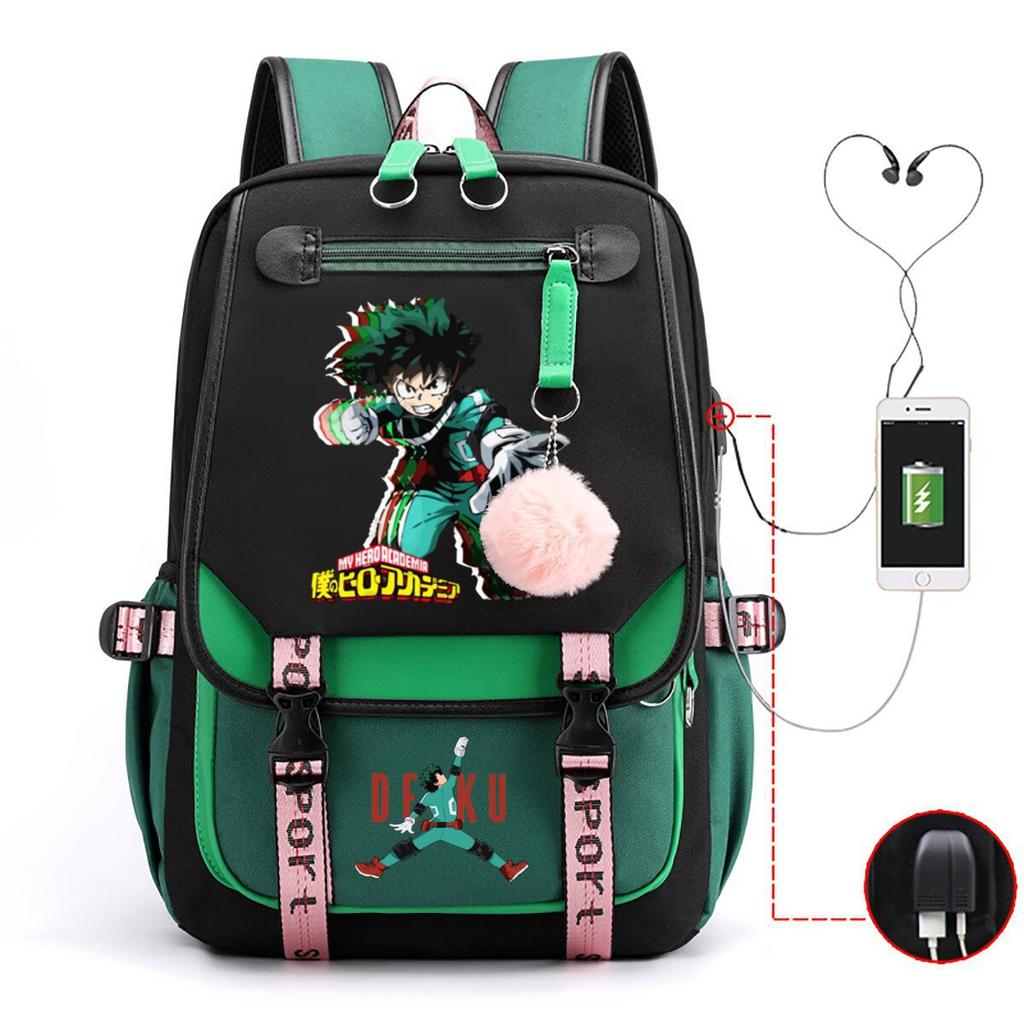 Teen Trend Animation Schoolbag Korean Version Backpack Male New Contrasting Color Simple Middle School Student Backpack