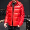 New couple glossy trendy down jacket men's and women's fashion hooded white duck down winter warm trendy coat men