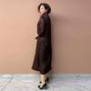 Women’s Silk Dress Summer Lapel Plus-size Dress Solid Color Soft Skin-friendly Breathable Silk Long Dress