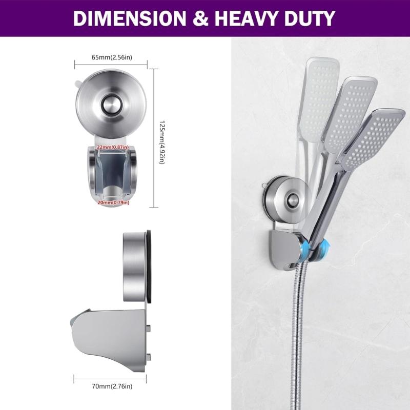 Plastic Suction Cup Hook For Bathroom Easy Installation Handheld Shower Head Holder Wall Mounted Bracket