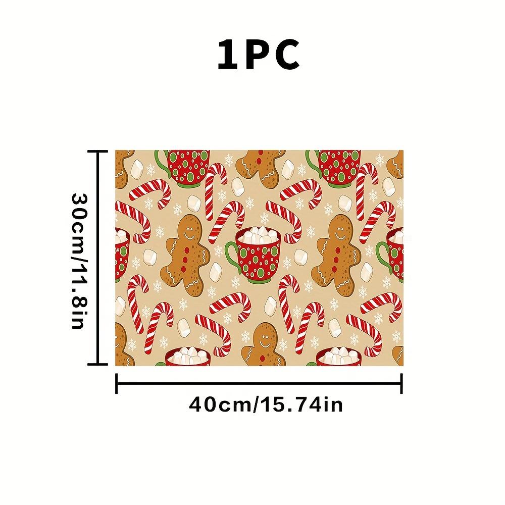 1Pcs Gingerbread Coffee Rubber Drying Mat With Retro Coffee Tableware For Coffee Shop Kitchen Carpet Tableware Durable Diatom Mud Table Mat