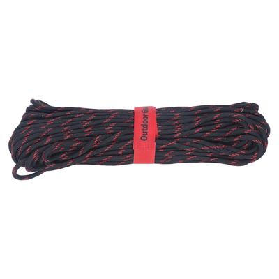 11 Strang Kern Fallschirmleine Paracord Outdoor Camping Seil zum Klettern Wandern Überlebensausrüstung Schwarz Rot