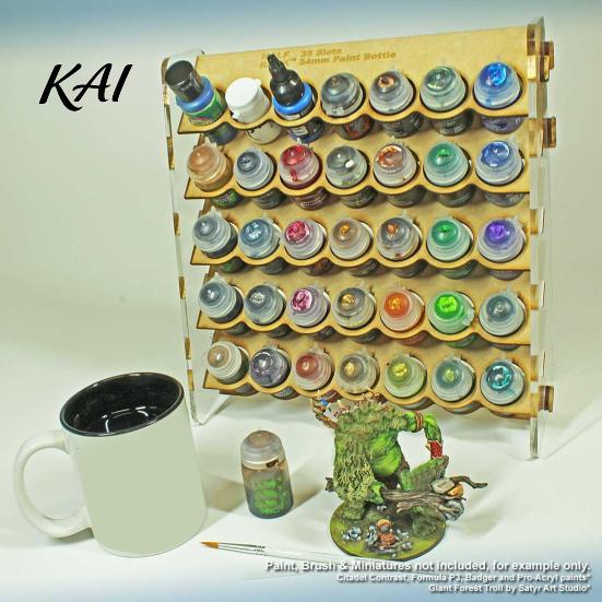 Craft Paint Storage Rack Organizer for Artists 34mm Round Pigment Bottle 35 Holes Holder Easy Assembly Stable Station Caddy Stand with Handle