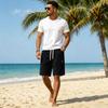 Men's Casual Corduroy Drawstring Shorts with Front Patch Pockets and Elastic Waistband Suitable for Everyday Wear and Outdoor Activities