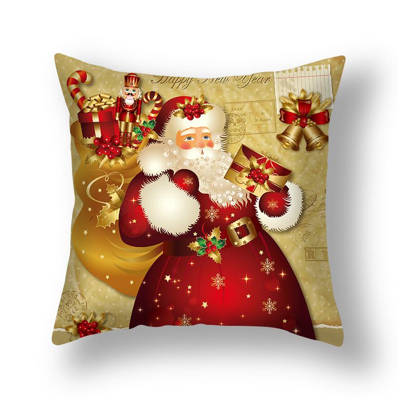 Christmas and New Year Decoration Pillowcase Sofa Cushion Cover Bedroom Room Home Decoration Christmas Gift 45x45cm