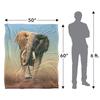 Royce McClure Charging Elephant Silky Supersoft Blanket