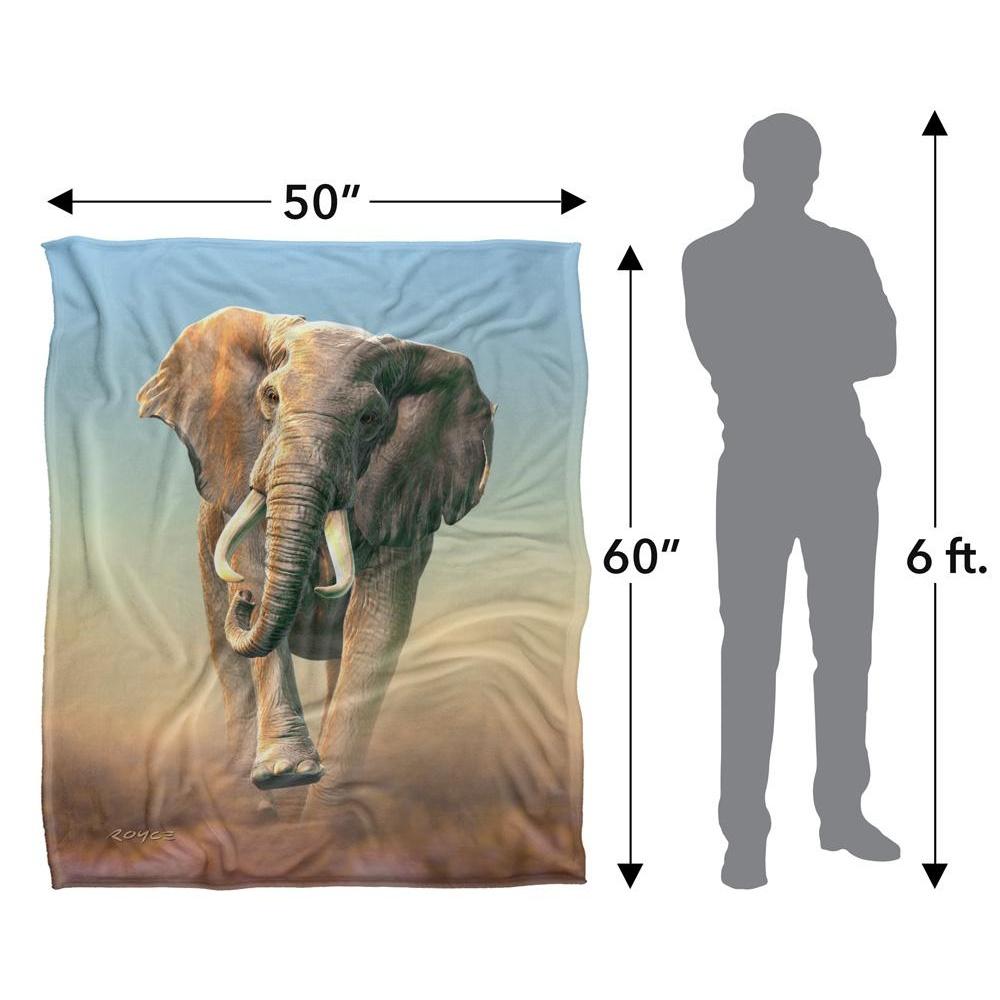 Royce McClure Charging Elephant Silky Supersoft Blanket