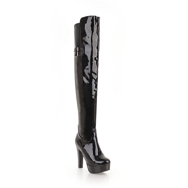 Sexy Winter Over the Knee Boots Women Platform High Heels Women's High Boot Waterproof Black Red White Long Party Shoes Big Size