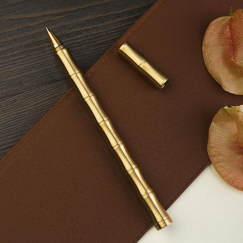 Luxus Goldener Bambus Geschenk-Kugelschreiber Messing-Kugelschreiber Bambus-Körper Unterschriftenstift Schüler-Schreibwaren Schul-Bürobedarf