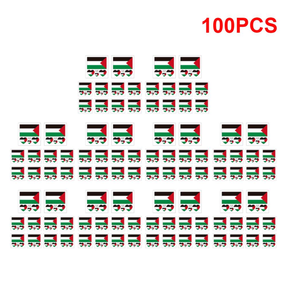 200-10pcs Water Transfer Sticker Vibrant Colors Palestine Flag Sticker Tattoo Stickers Palestine Face Arm Stickers