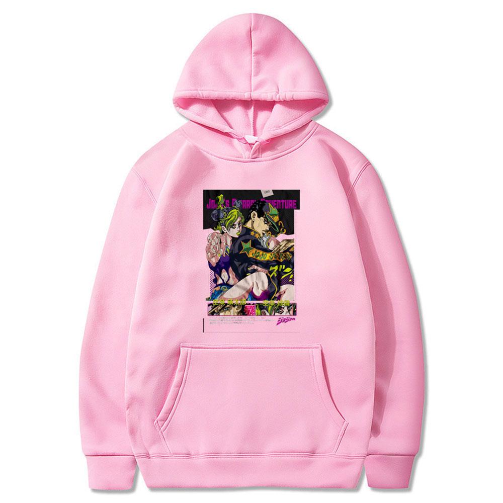 Anime JoJo Bizarre Adventure Hoodies Kujo Jotaro Kujo Jolyne Manga Tops Winter Couple Cwears Casual Comfort Oversized Streetwear