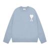 Womens Oversized Crewneck Knit Sweater With Heart Print Streetwear Long Sleeve Cotton Top 2025