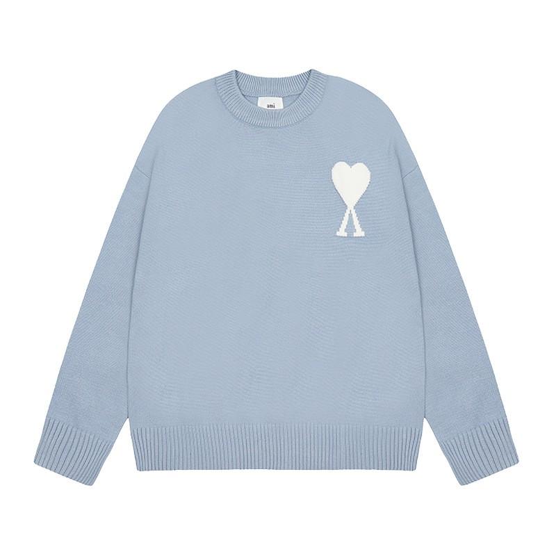 Womens Oversized Crewneck Knit Sweater With Heart Print Streetwear Long Sleeve Cotton Top 2025