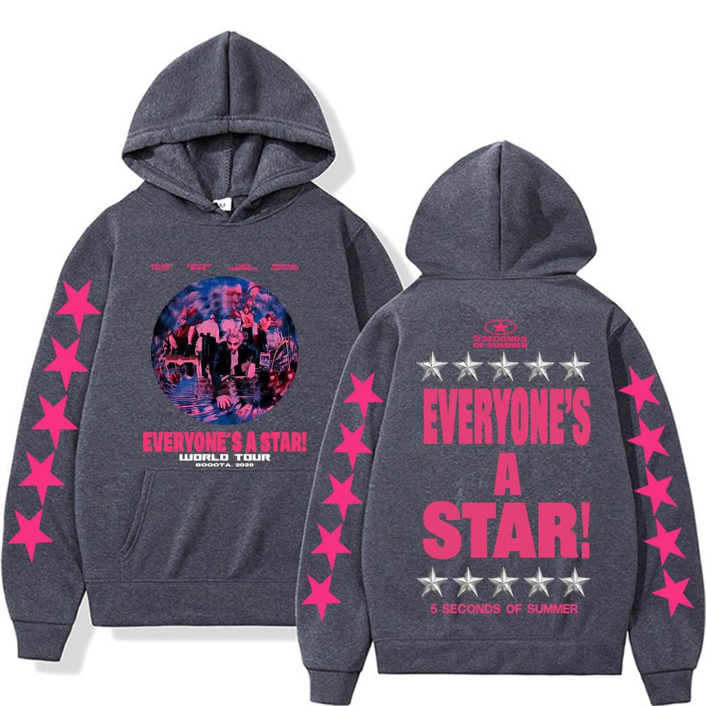 5 Seconds of Summer Everyone's A Star World Tour Hoodies Men's Clothes Fashion Classic Sweatshirts Casual Long Sleeve Pullovers