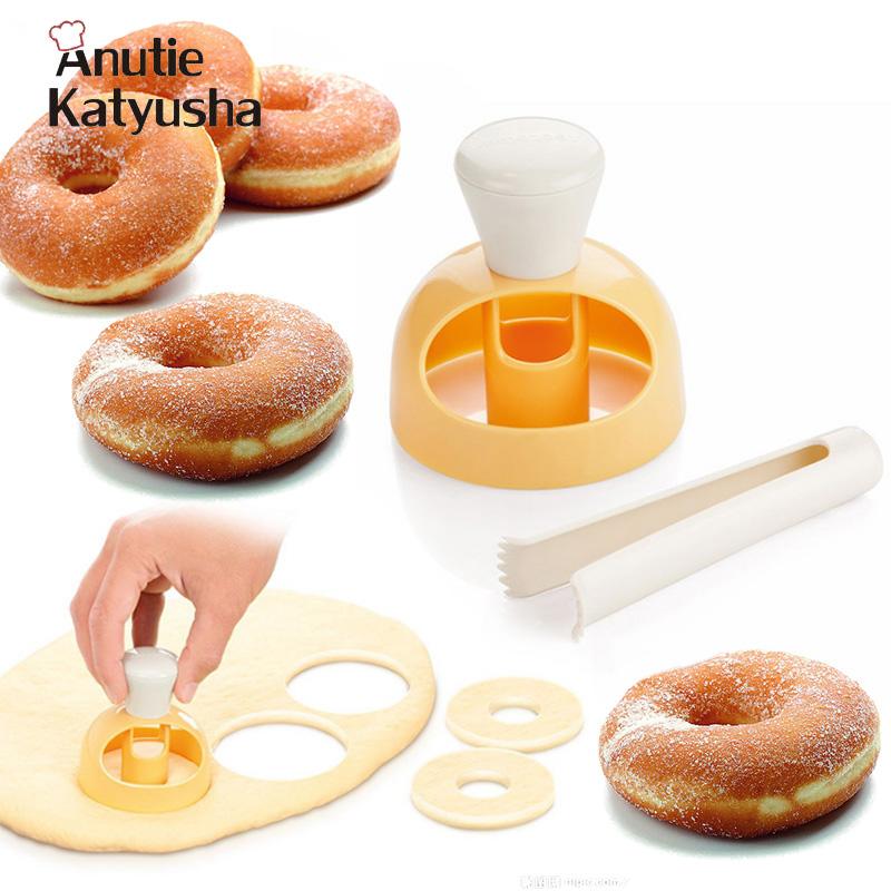 Creativo fai da te stampo per ciambelle strumenti per decorare torte dessert in plastica taglierina per pane accessori per la cottura utensili da cucina