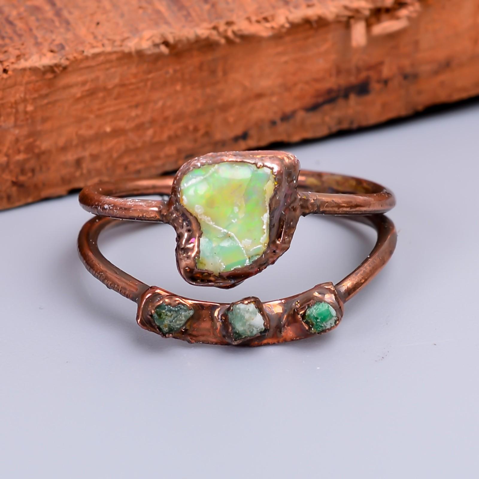 

Изысканный Эфиопский Опал Камень Медь Вечность Гальванопластическое Кольцо Дружбы на День Дружбы V-67