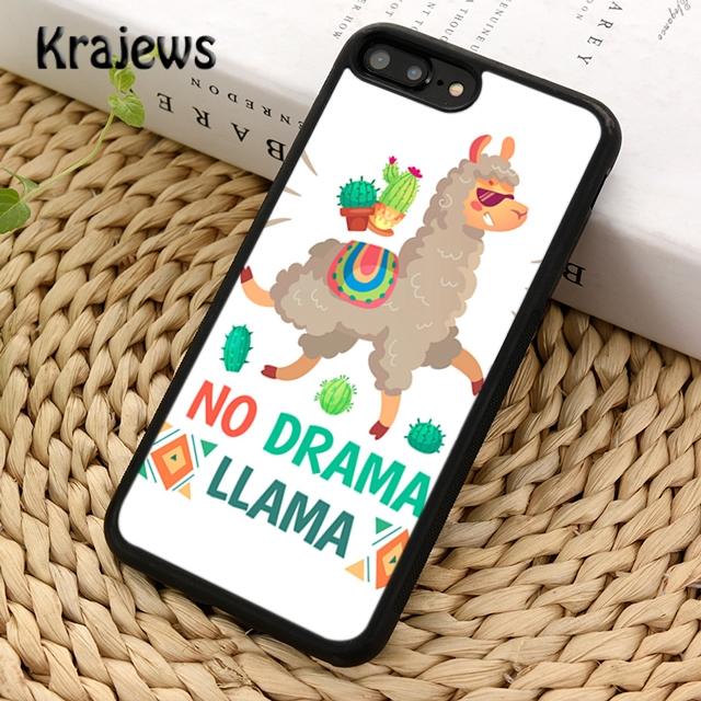 Krajews No Drama Prob Llama Lama Phone Case Cover For iPhone 18 17 Air 16 15 14 plus 11 12 13 pro max coque Shell Fundas