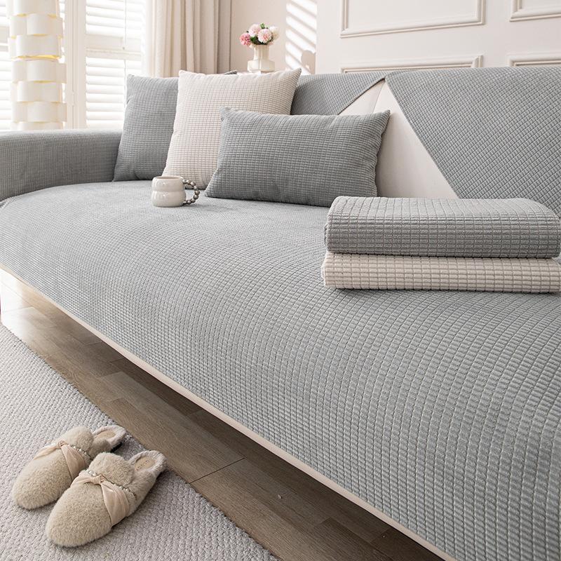 Nordic Corn Kernels Waterproof Sofa Cushion Solid All Season Universal Anti Slip Sofa Cover Vintage Style Easy-Care Cloth Towel