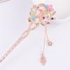 Women Girls Vintage Delicate Rhinestone Hair Pin Double Flower Hair Comb Hair Clip Hair Accessories