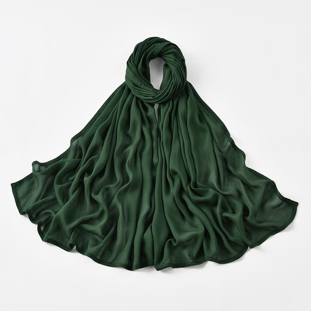 170*70cm Soft Cotton Modal Headscarf Muslim Rayon Hijabs for Women Solid Double Stitching Wide Edge Thin Plain Viscose Shawls