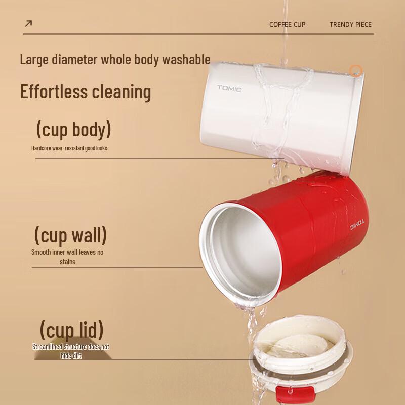 TOMIC Portable Ceramic Lined Insulated Coffee Cup