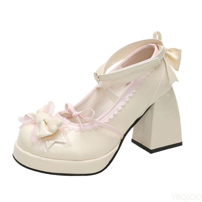 Fashion Elegant Minimalist Comfortable High Heels Women's Shoes Thick Bottom Sweet Cute Bow Shoes New Fashionable Versatile Pumps