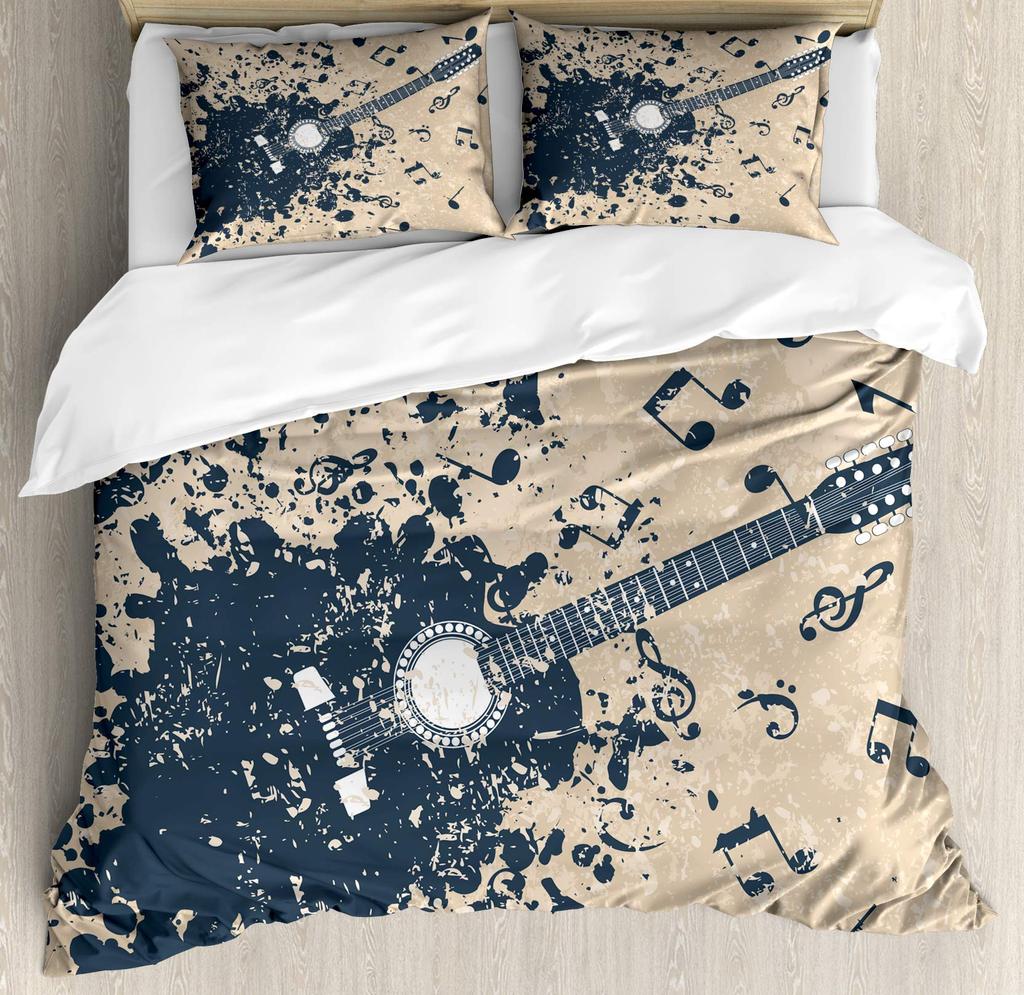 Music Duvet Cover Sets For Kids Boys Girls Teens Queen King Lightweight Bedspread Cover Bedroom Decor Music Lovers Bedding Sets