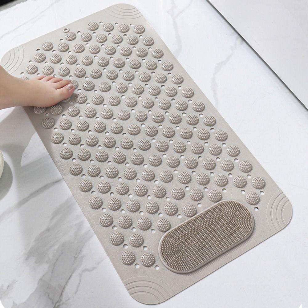 Rectangular Non-Slip Floor Mat Draining Hole Shower Foot Scrubber Foot Massage Pad  Bathtub