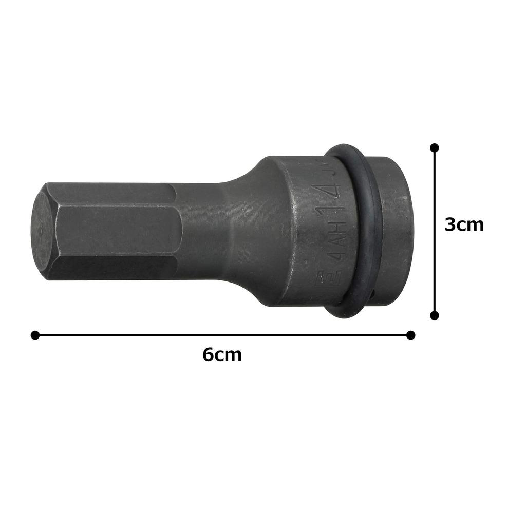TONE Impact Hexagon Socket 14mm Hexagon Size HP4AH-14, 12.7mm (1/2") Drive,