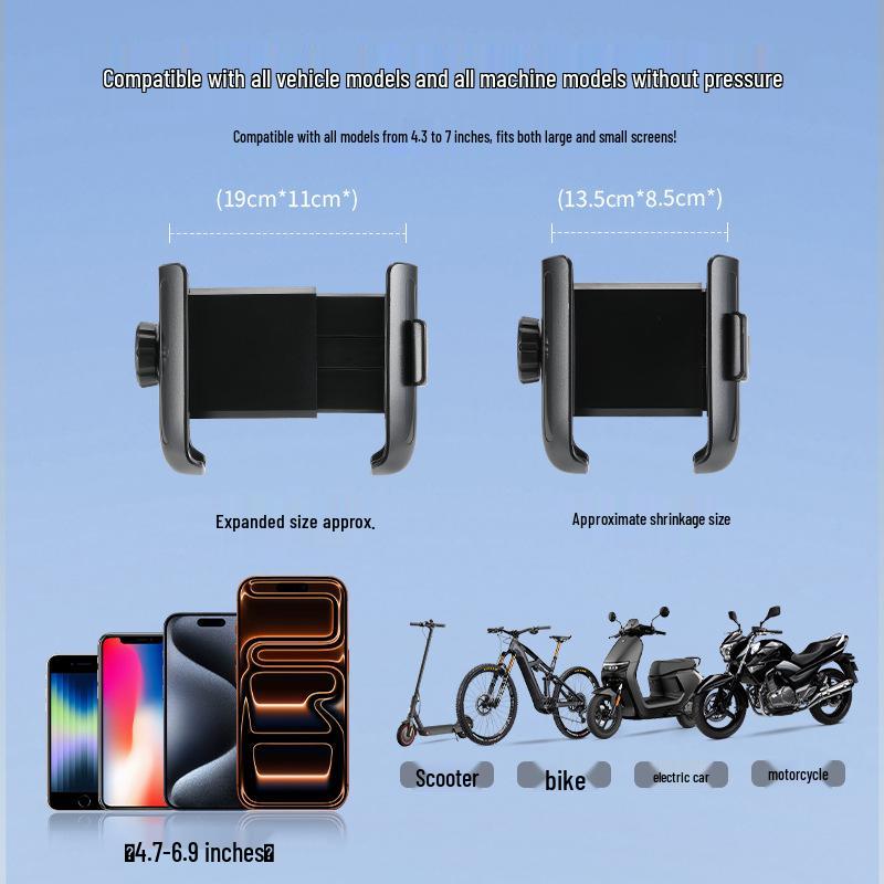 Creative Motorcycle & e-Bike Phone Holder with Shock Absorption and Lens-Free Navigation