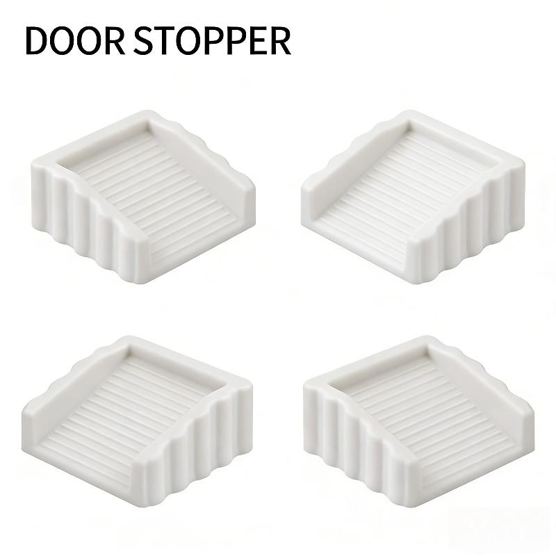 4Pcs Safety Silicone Door Stop Block Wedge Stop Door Stopper Home Office Door Rear Retainer Impact Stopper Rubber Stops No Drill