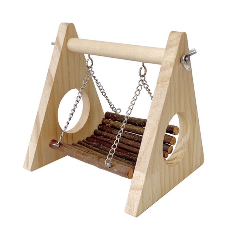 

Многофункциональная клетка для попугаев из дерева, устойчивая к жеванию, игрушка, подвесные качели-кровать для снятия стресса и игры 1