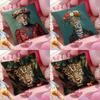 Fashion With Wreath Animals Pillow Case Soft Plush Fabric Double-Sided Printed Cushion Cover Warm Winter Sofa Pillow Case