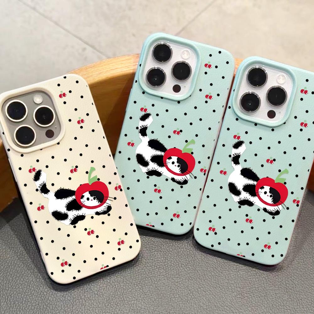 Telefondeksel til iPhone 11 13 deksel iPhone 12 14 15 16 Pro Max 12 Pro 15 Plus Lær Malt Vanntett Fallsikkert og Slitesterkt Tegneserie