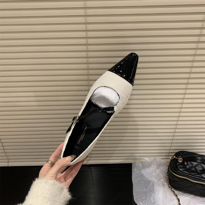 fashion 2024 Women's Shoes Brand Women's Mary Jane Spring and Autumn Pointed Toe Single Shoes Pumpkin Shoes