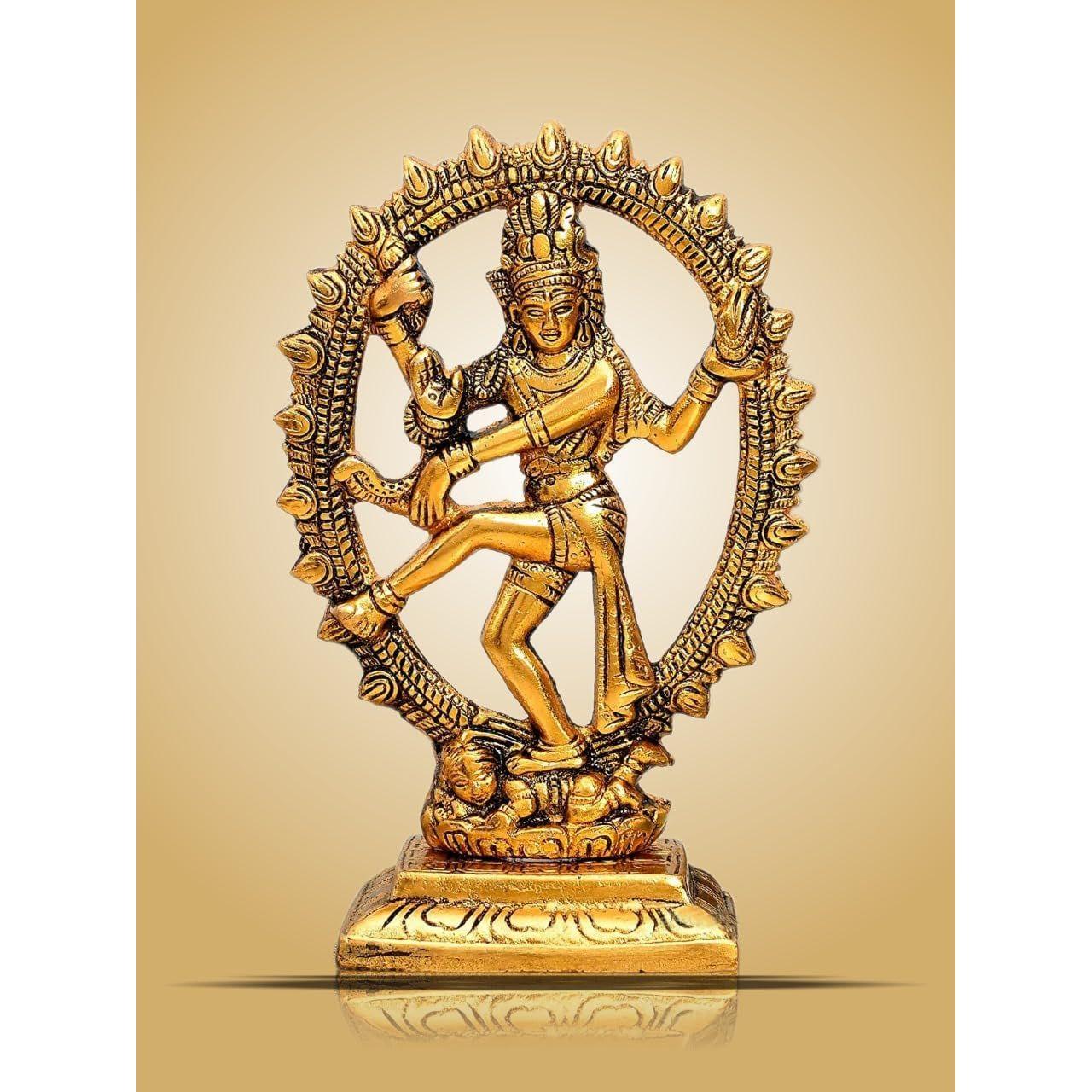 

hivratri Украшение Металлическое Покрытие Господь Шива Танцующий Натарадж Статуя Мурти | Изготовленный вручную Экспонат для Домашнего Декора и Комнаты для Пуджи