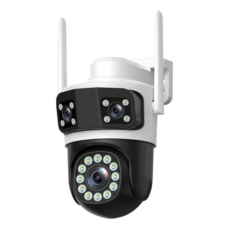 4G Wireless 3-Lens 3K Outdoor Home Security Camera, 6MP WiFi Network
