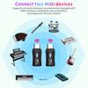 Wireless MIDI Adapter, Re Able Low Latency Transmitter Receiver, 2.4GHz Extended 10m Range for Wind Instruments Guitar Digital Piano Key