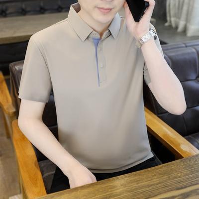 Nieuw Nylon Spoorloos IJszijde POLO Shirt voor Mannen Sneldrogend Zonbescherming en Zweetabsorberend POLO Shirt Casual en Eenvoudig Koel Gevoel