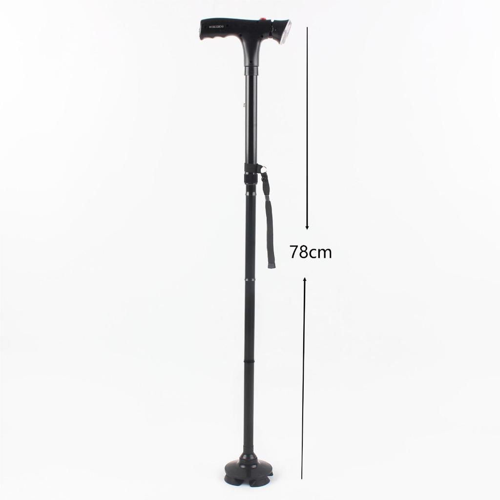 Multifunctional Folding Double-Handle Aluminum Crutch for Outdoor Hiking and Elderly Assistance