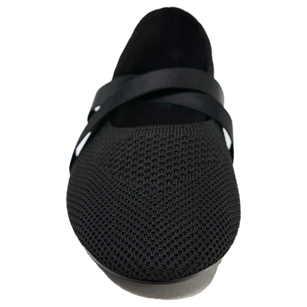 ZARA Elegant Double Cross Strap Fabric Round Toe Mary Jane Shoes Women shoes Black 13585510-38
