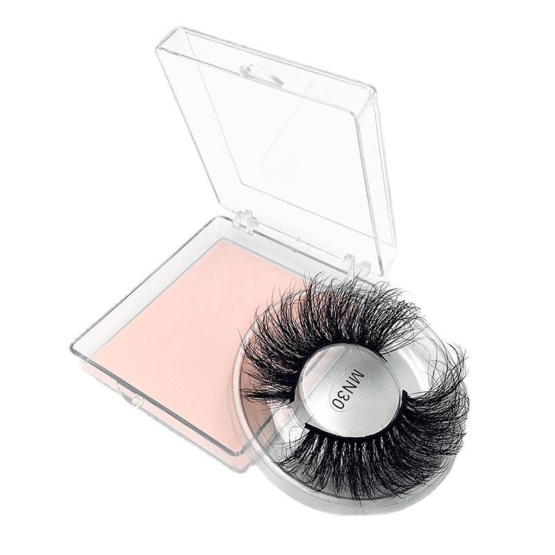 European And American Square Box Mink False Eyelashes 8d25mm Three -Dimensional Thick Slender Long Curly Eyelashes False Eyelashes