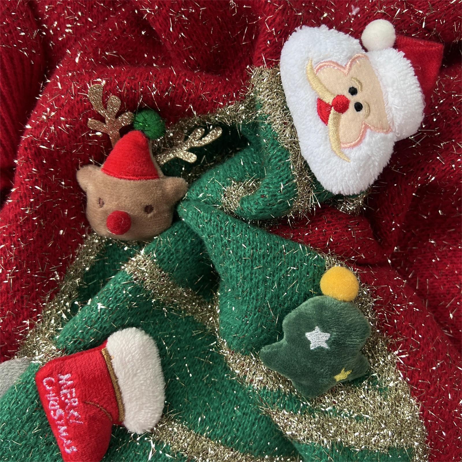 Женская мода осень и зима рождественский свободный круглый вырез пуловер вязаный свитер — фото 4