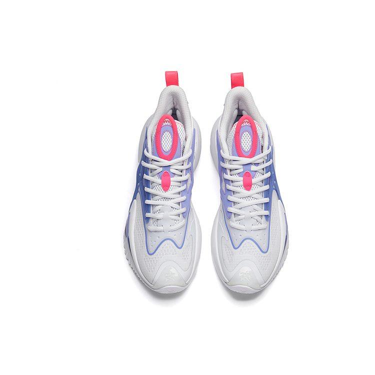 Anta Berserk 3 Slip Resistant Abrasion Resistant High top Basketball Shoes Men's White Purple 112131601S-5