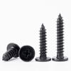 Black Iron CA Flat Head Phillips Self-Tapping Wood Screw - Large Flat Thin Head, Pointed Tail