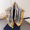 Women's Imitation Silk Square Scarf Soft Satin Lattice Print Wrap Foulard Neckerchief Bandanas Hair Skinny Tie Scarves Shawls
