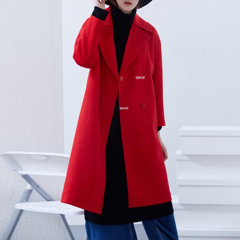 Sinuofuide Women's Cashmere Blend Lapel Long Coat