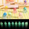 20 Glow-in-the-Dark Duck Decorative Statues - Resin Fan-shaped Edge Miniature Statues, Soft Colors, Unique Home and Holiday Deco