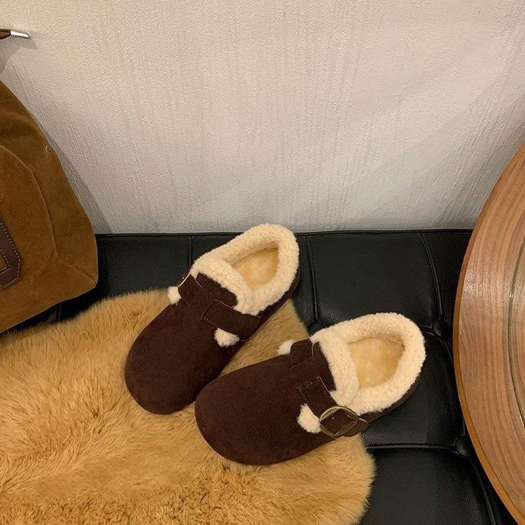 Birkenstocks velvet warm winter new Doudou shoes French Birkenstocks wool cotton shoes